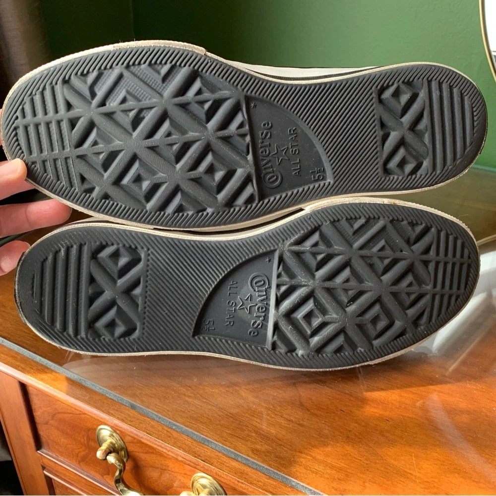 Converse High Top Sneakers in Black and White Leopard Print - Picture 6 of 7